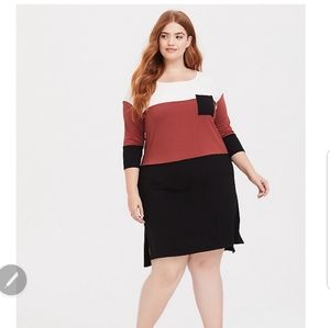 Torrid COLORBLOCK JERSEY POCKET T-SHIRT DRESS